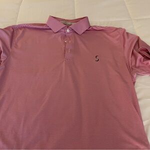 Stylish Pink Striped Polo Shirt